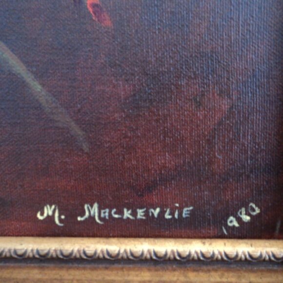 vintage oil/acrylic painting~signed - Picture 5 of 8